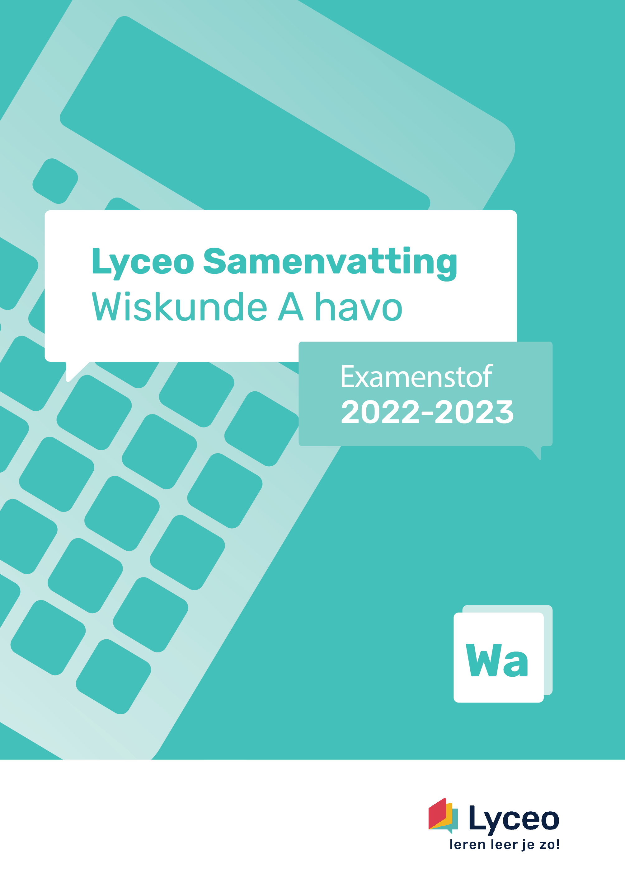 Lyceo Samenvatting Wiskunde A havo Bestel online bij Lyceo