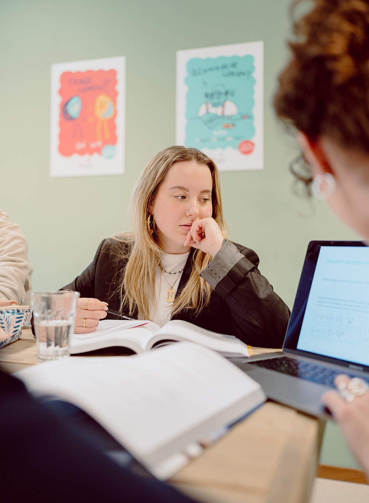 Leerlingen tijdens een examentraining